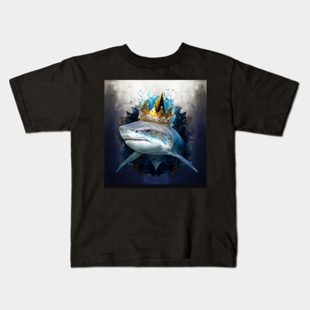 The Shark King Kids T-Shirt by HIghlandkings